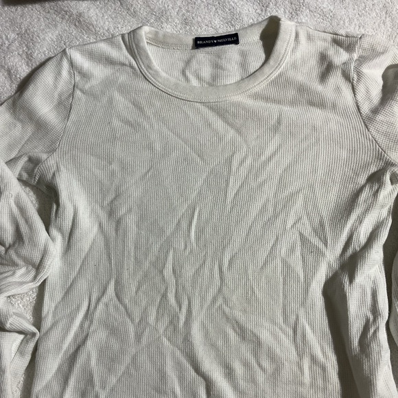 Brandy Melville whiteish Cream Long Sleeve Tee - Picture 2 of 3